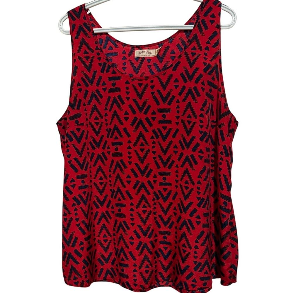Faded Glory Women's Red Blue Geometric Tank Top Size XXL 20